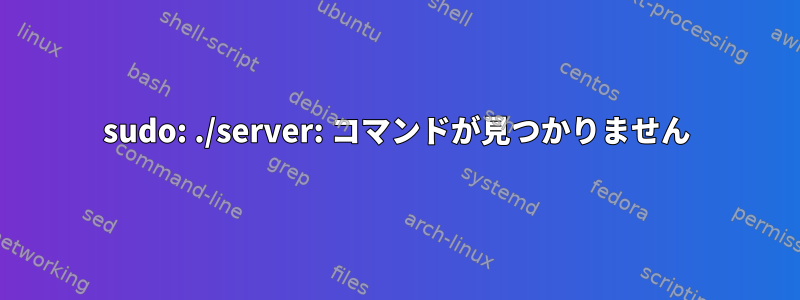 sudo: ./server: コマンドが見つかりません