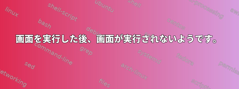 画面を実行した後、画面が実行されないようです。