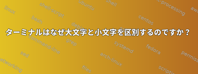 ターミナルはなぜ大文字と小文字を区別するのですか？