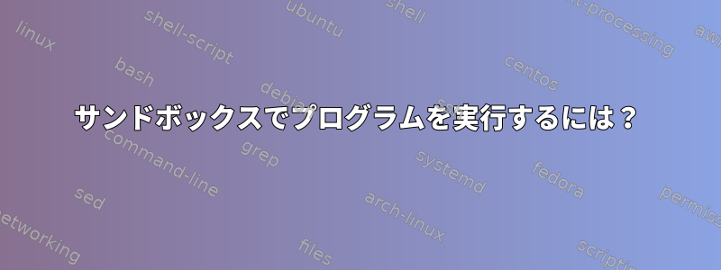 サンドボックスでプログラムを実行するには？