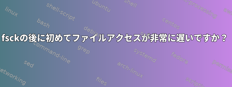 fsckの後に初めてファイルアクセスが非常に遅いですか？