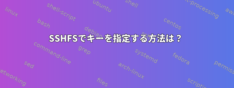 SSHFSでキーを指定する方法は？