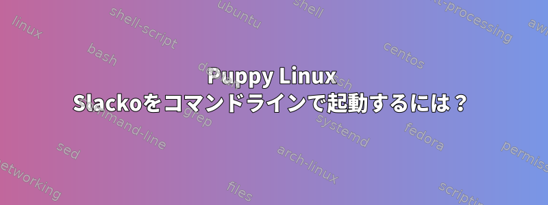 Puppy Linux Slackoをコマンドラインで起動するには？