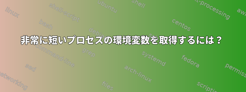 非常に短いプロセスの環境変数を取得するには？