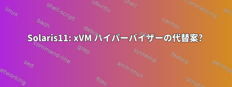 Solaris11: xVM ハイパーバイザーの代替案?