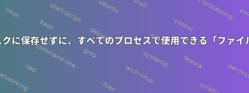 実際にファイルをディスクに保存せずに、すべてのプロセスで使用できる「ファイル」を作成できますか？