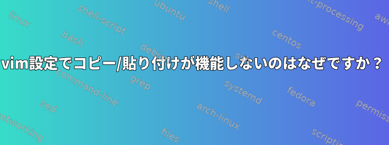 vim設定でコピー/貼り付けが機能しないのはなぜですか？