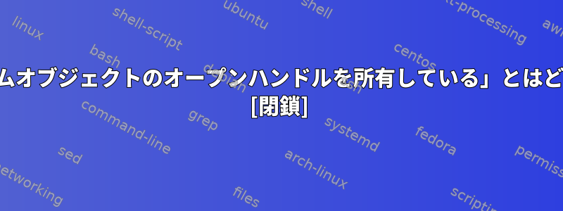 「プロセスがシステムオブジェクトのオープンハンドルを所有している」とはどういう意味ですか？ [閉鎖]