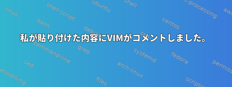 私が貼り付けた内容にVIMがコメントしました。