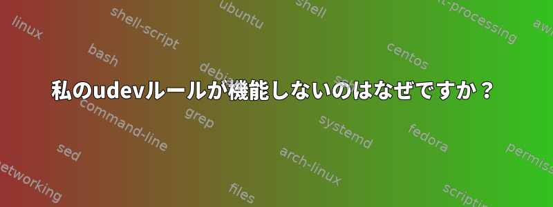 私のudevルールが機能しないのはなぜですか？