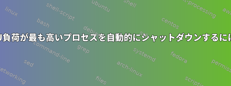 CPU負荷が最も高いプロセスを自動的にシャットダウンするには？