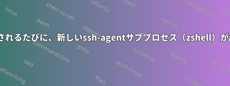 tmuxが実行されるたびに、新しいssh-agentサブプロセス（zshell）が起動します。