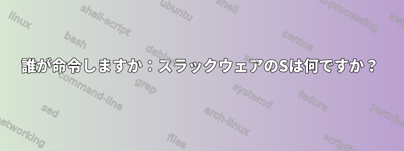 誰が命令しますか：スラックウェアのSは何ですか？