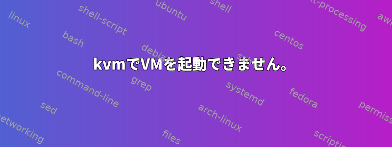 kvmでVMを起動できません。