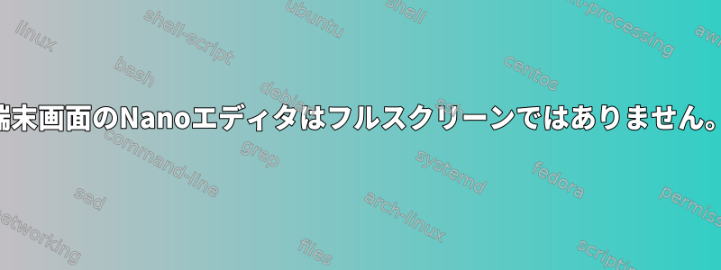 端末画面のNanoエディタはフルスクリーンではありません。