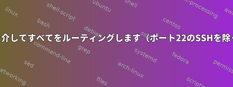 VPNを介してすべてをルーティングします（ポート22のSSHを除く）。