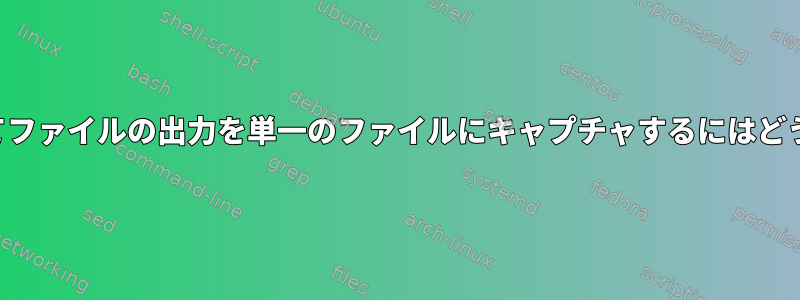 新しい情報を追加してファイルの出力を単一のファイルにキャプチャするにはどうすればよいですか？