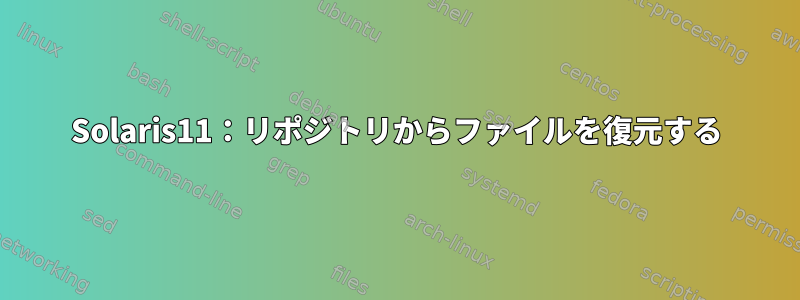 Solaris11：リポジトリからファイルを復元する