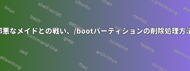 邪悪なメイドとの戦い、/bootパーティションの削除処理方法