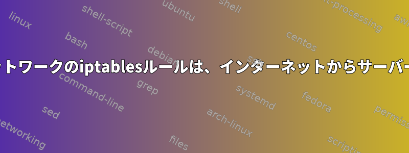 無料インターネットを持つローカルネットワークのiptablesルールは、インターネットからサーバーへの不要な接続をブロックしますか？