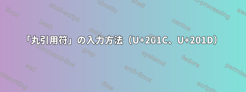 「丸引用符」の入力方法（U+201C、U+201D）