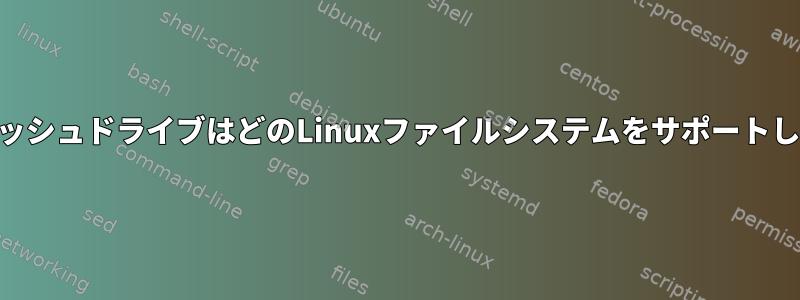 USBフラッシュドライブはどのLinuxファイルシステムをサポートしますか？