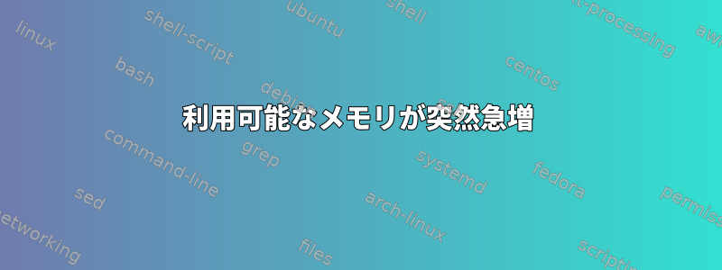 利用可能なメモリが突然急増