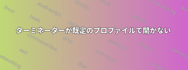 ターミネーターが既定のプロファイルで開かない