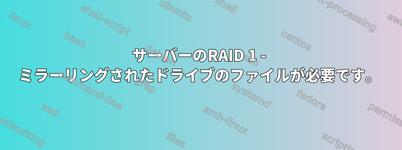 サーバーのRAID 1 - ミラーリングされたドライブのファイルが必要です。