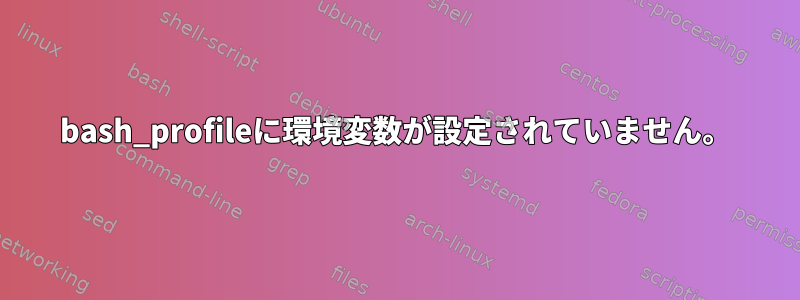 bash_profileに環境変数が設定されていません。