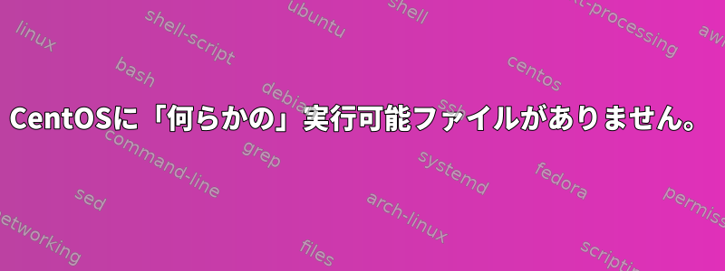 CentOSに「何らかの」実行可能ファイルがありません。