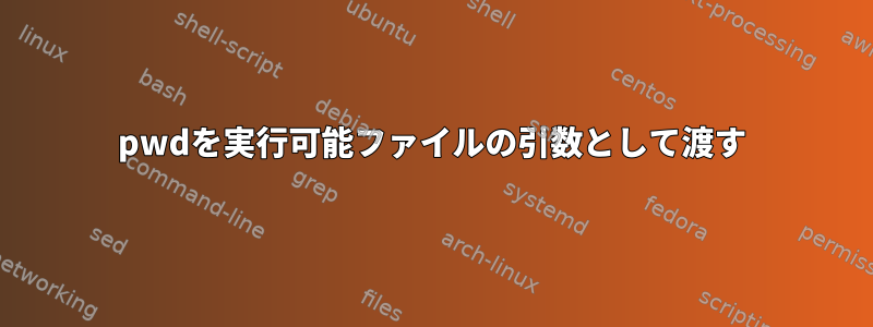 pwdを実行可能ファイルの引数として渡す