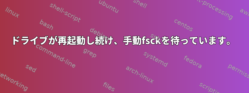 ドライブが再起動し続け、手動fsckを待っています。