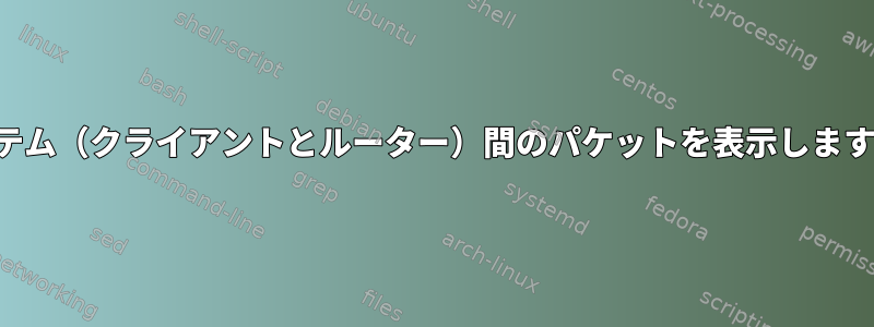 システム（クライアントとルーター）間のパケットを表示しますか？