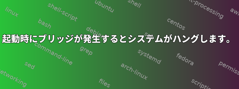 起動時にブリッジが発生するとシステムがハングします。