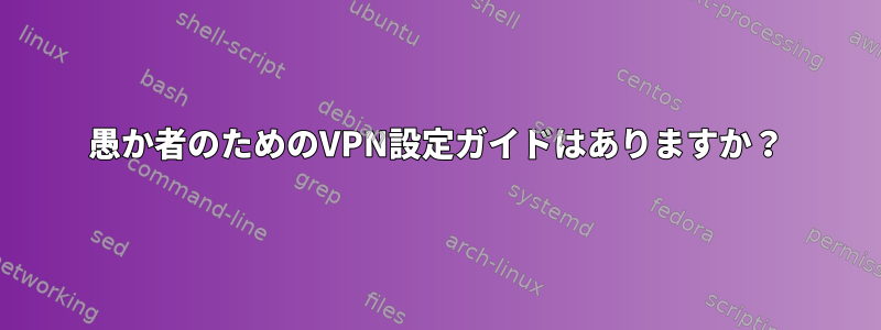 愚か者のためのVPN設定ガイドはありますか？