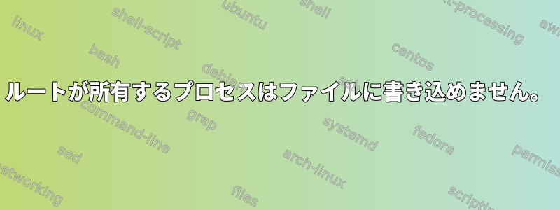 ルートが所有するプロセスはファイルに書き込めません。