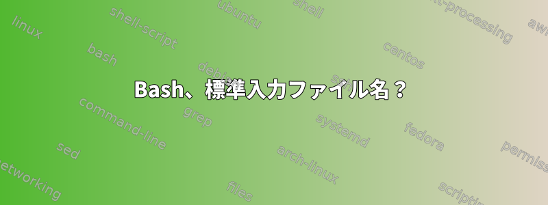 Bash、標準入力ファイル名？