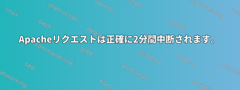 Apacheリクエストは正確に2分間中断されます。