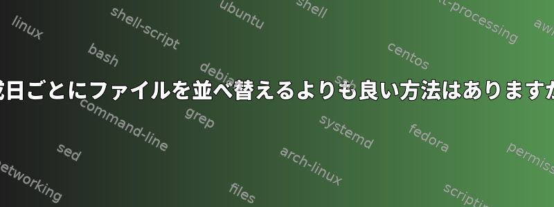 作成日ごとにファイルを並べ替えるよりも良い方法はありますか？