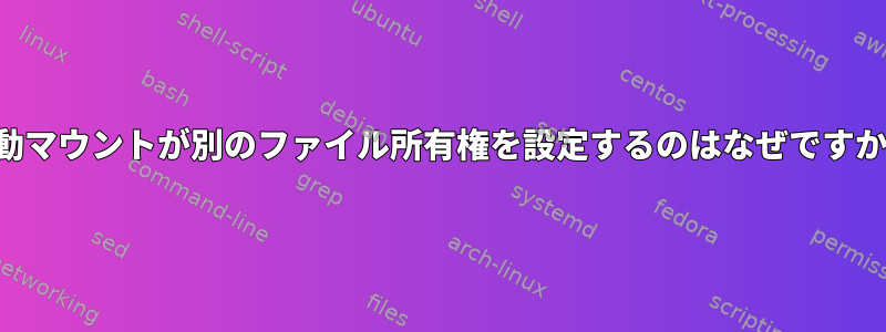 手動マウントが別のファイル所有権を設定するのはなぜですか？