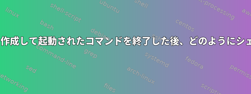 tmuxスクリプトを作成して起動されたコマンドを終了した後、どのようにシェルに入りますか？