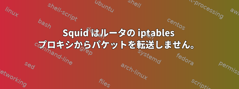 Squid はルータの iptables プロキシからパケットを転送しません。