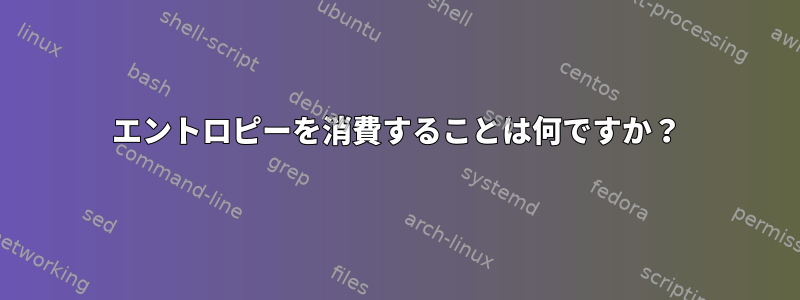 エントロピーを消費することは何ですか？