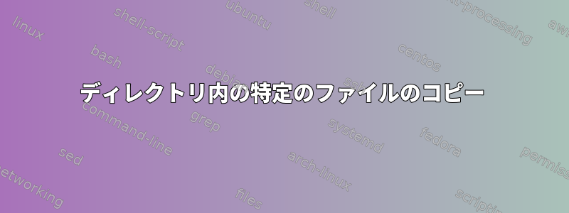 ディレクトリ内の特定のファイルのコピー