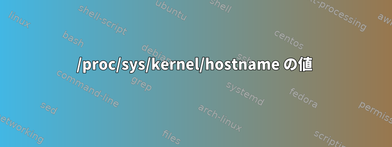 /proc/sys/kernel/hostname の値