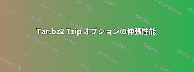 Tar.bz2 7zip オプションの伸張性能