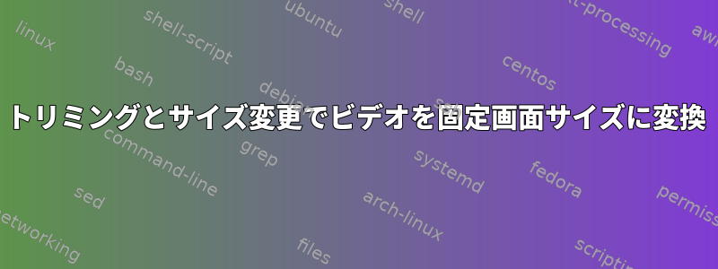 トリミングとサイズ変更でビデオを固定画面サイズに変換