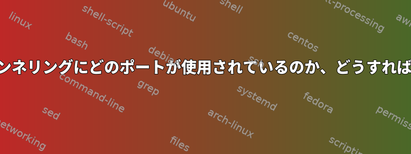 リバースSSHトンネリングにどのポートが使用されているのか、どうすればわかりますか？