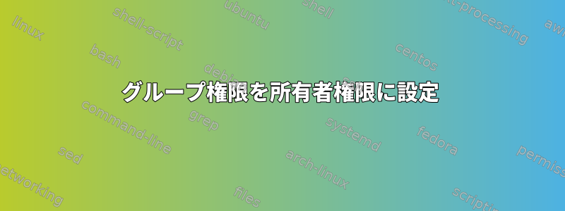 グループ権限を所有者権限に設定